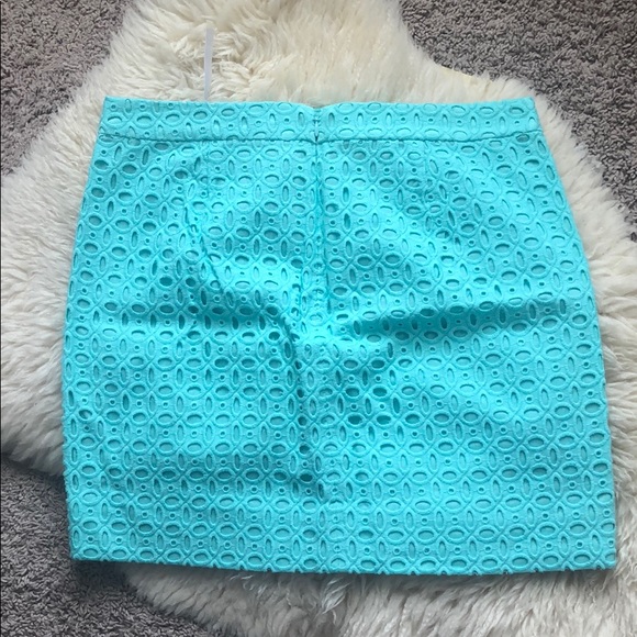 NWT! J. Crew Aqua Blue Eyelet Skirt! - Picture 3 of 5